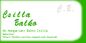csilla balko business card